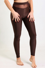 Leggings velo marrone