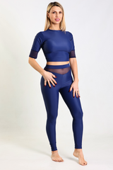 Leggings velo blu