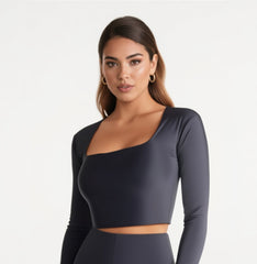 Karry top manica lunga Nero