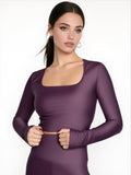 Karry top manica lunga Bordeaux