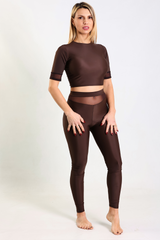 Leggings velo marrone